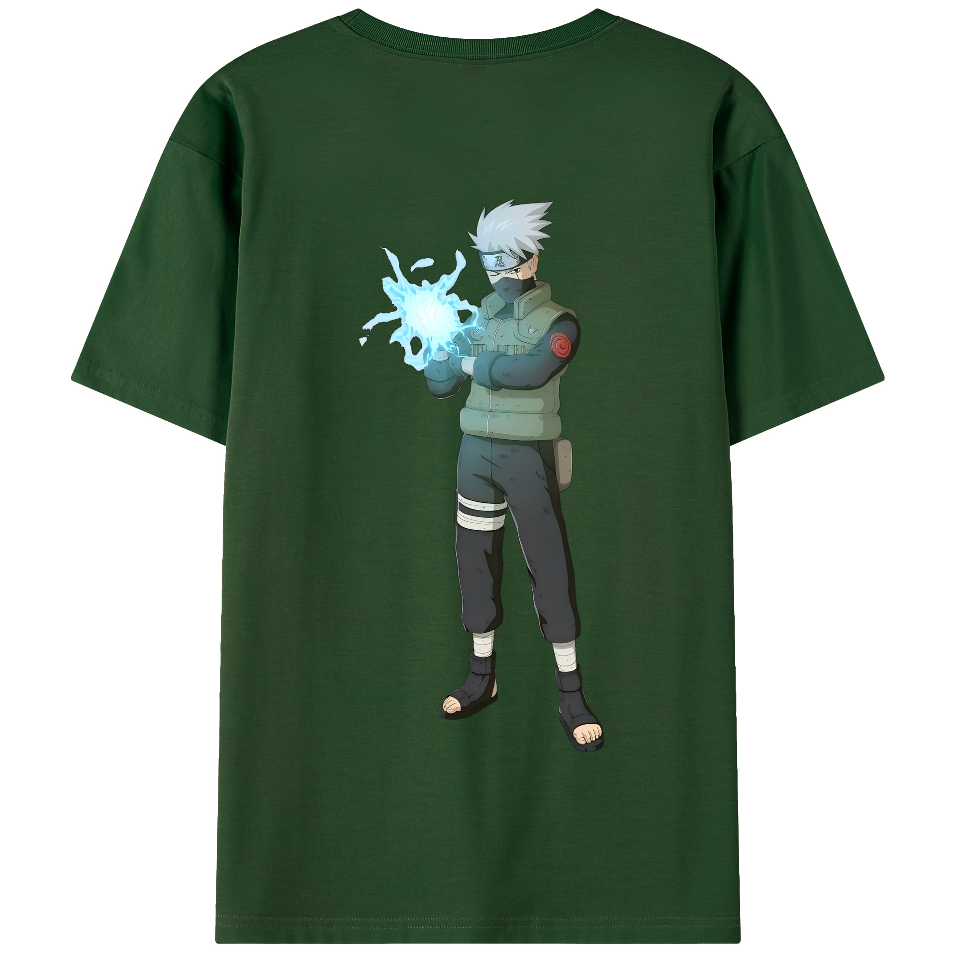 （画像用） NARUTO -ナルト- はたけ カカシ Hatake Kakashi 綿100％半袖Tシャツ（背面プリント）